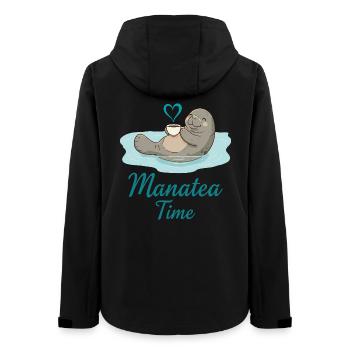 Seekuh Meerestier Ozean liebt Tee - Frauen Recycelte Softshelljacke von Stanley/Stella - Schwarz - Hinten - AI Model Female 172 light (172cm)