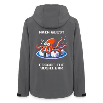 Évadez-vous du bar à sushis | Octopus Humour - Veste softshell femme recyclée Stanley/Stella - charbon - Dos - AI Model Female 172 light (172cm)