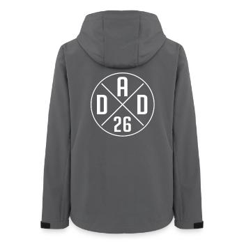 Werdender Vater 2026 | Baby Ankündigung Papi - Frauen Recycelte Softshelljacke von Stanley/Stella - Anthrazit - Hinten - AI Model Female 172 light (172cm)