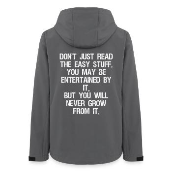 don't just read the easy stuff you may be enter - Frauen Recycelte Softshelljacke von Stanley/Stella - Anthrazit - Hinten - AI Model Female 172 light (172cm)