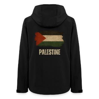 Drapeau grunge de la Palestine, fierté palestinienne - Veste softshell femme recyclée Stanley/Stella - noir - Dos - AI Model Female 172 light (172cm)