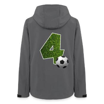 NO. 4 NUMBER 4 FOOTBALL 4TH BIRTHDAY - Women’s Recycled Softshell Jacket by Stanley/Stella - anthracite - Back - AI Model Female 172 light (172cm)