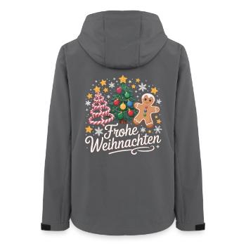 Frohe Weihnachten mit Sterne & Zuckerstange - Frauen Recycelte Softshelljacke von Stanley/Stella - Anthrazit - Hinten - AI Model Female 172 light (172cm)