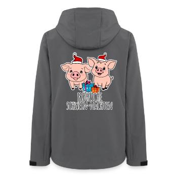Noël du cochon, bonnes nuits de cochon ! - Veste softshell femme recyclée Stanley/Stella - charbon - Dos - AI Model Female 172 light (172cm)