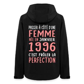 30th Birthday - Born in January 1996 - Women’s Recycled Softshell Jacket by Stanley/Stella - black - Back - AI Model Female 172 light (172cm)