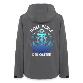 Vacances Mer Baltique POEL PERLE DE LA MER BALTIQUE Drôle - Veste softshell femme recyclée Stanley/Stella - charbon - Dos - AI Model Female 172 light (172cm)