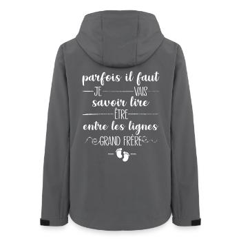 Futur Grand Frère Annonce Bébé - Veste softshell femme recyclée Stanley/Stella - charbon - Dos - AI Model Female 172 light (172cm)