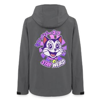 Chat de dessin animé fou - Veste softshell femme recyclée Stanley/Stella - charbon - Dos - AI Model Female 172 light (172cm)