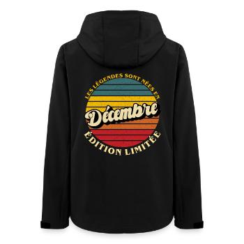 Les Légendes Naissent En Décembre - Anniversaire - Veste softshell femme recyclée Stanley/Stella - noir - Dos - AI Model Female 172 light (172cm)