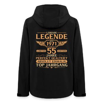 1971 Jahrgang Lebende Legende - 55. Geburtstag - Frauen Recycelte Softshelljacke von Stanley/Stella - Schwarz - Hinten - AI Model Female 172 light (172cm)