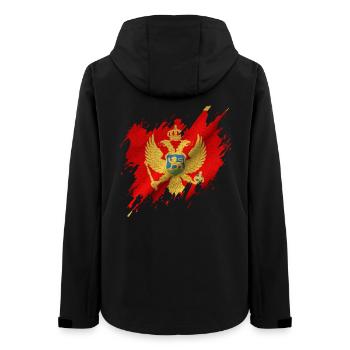 Flagge Montenegros, Rissen-Stil - Frauen Recycelte Softshelljacke von Stanley/Stella - Schwarz - Hinten - AI Model Female 172 light (172cm)