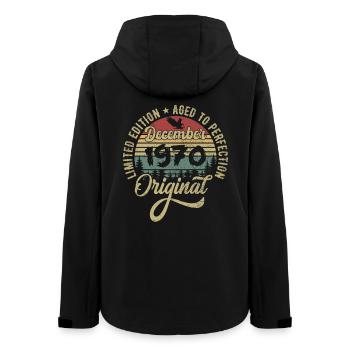 December 1970 - Legend since December 1970 - Women’s Recycled Softshell Jacket by Stanley/Stella - black - Back - AI Model Female 172 light (172cm)
