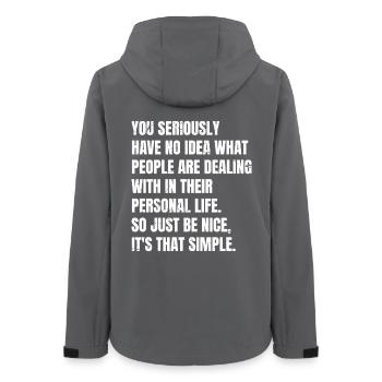 you seriously have no idea what people are deal - Frauen Recycelte Softshelljacke von Stanley/Stella - Anthrazit - Hinten - AI Model Female 172 light (172cm)