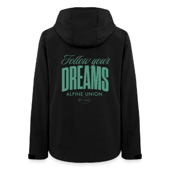 Follow Your Dreams Alpine Union - Frauen Recycelte Softshelljacke von Stanley/Stella - Schwarz - Hinten - AI Model Female 172 light (172cm)