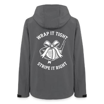 Wrap It Tight Stripe It Right Golf Humor - Women’s Recycled Softshell Jacket by Stanley/Stella - anthracite - Back - AI Model Female 172 light (172cm)