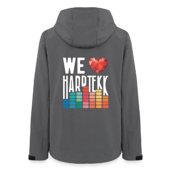 We Love Hardtekk Tekke Ostdeutschland - Frauen Recycelte Softshelljacke von Stanley/Stella - Anthrazit - Hinten - AI Model Female 172 light (172cm)