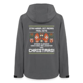 Glühwein‑Vibes und Lachen zu Weihnachten - Frauen Recycelte Softshelljacke von Stanley/Stella - Anthrazit - Hinten - AI Model Female 172 light (172cm)