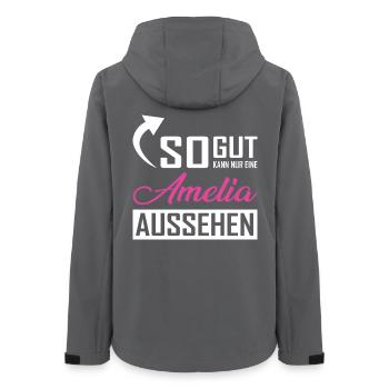 Seule une Amelia peut être aussi belle - Veste softshell femme recyclée Stanley/Stella - charbon - Dos - AI Model Female 172 light (172cm)