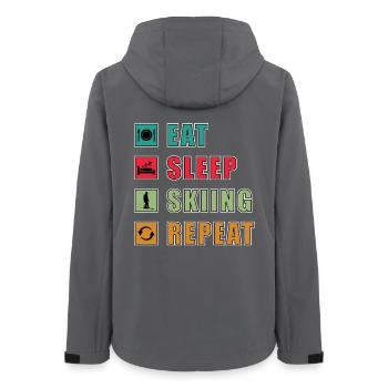 Eat Sleep Repeat Skiing - Women’s Recycled Softshell Jacket by Stanley/Stella - anthracite - Back - AI Model Female 172 light (172cm)