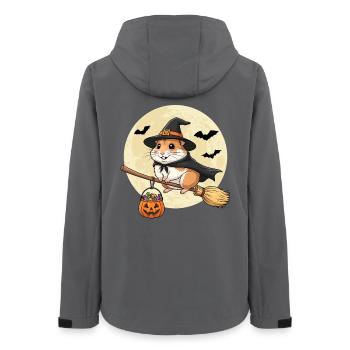 Cute Hamster Witch Halloween Pumpkin Full Moon - Women’s Recycled Softshell Jacket by Stanley/Stella - anthracite - Back - AI Model Female 172 light (172cm)
