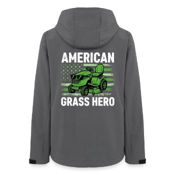 American Grass Hero - Women’s Recycled Softshell Jacket by Stanley/Stella - anthracite - Back - AI Model Female 172 light (172cm)