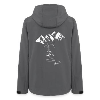 Tignes Hochgebirgsskigebiet Espace Killy - Frauen Recycelte Softshelljacke von Stanley/Stella - Anthrazit - Hinten - AI Model Female 172 light (172cm)