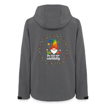 Wichtel Weihnachten Liebe - Frauen Recycelte Softshelljacke von Stanley/Stella - Anthrazit - Hinten - AI Model Female 172 light (172cm)