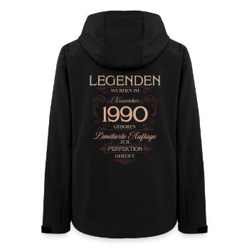 35ème Anniversaire Légende Novembre Millésime 1990 - Veste softshell femme recyclée Stanley/Stella - noir - Dos - AI Model Female 172 light (172cm)