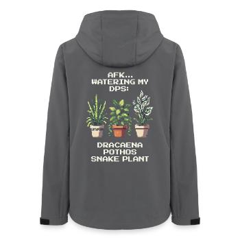 AFK Arrosage de mon DPS | Plantes Gamer Humour - Veste softshell femme recyclée Stanley/Stella - charbon - Dos - AI Model Female 172 light (172cm)