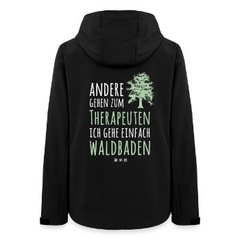 Wald Waldbaden Natur Naturliebhaber Baum Geschenk - Frauen Recycelte Softshelljacke von Stanley/Stella - Schwarz - Hinten - AI Model Female 172 light (172cm)