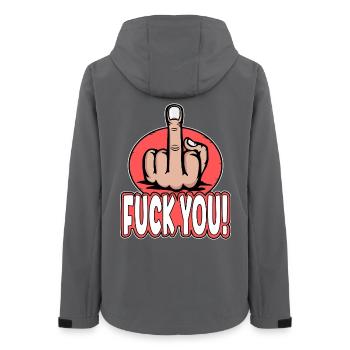 Mittelfinger Fuck You Stinkefinger Design - Frauen Recycelte Softshelljacke von Stanley/Stella - Anthrazit - Hinten - AI Model Female 172 light (172cm)