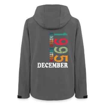 Geburtstag im Dezember 1995 - December - Frauen Recycelte Softshelljacke von Stanley/Stella - Anthrazit - Hinten - AI Model Female 172 light (172cm)