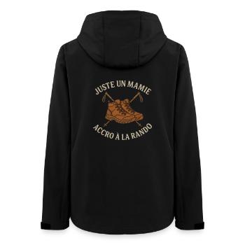 Humor Hiking Gift Granny Hiker - Women’s Recycled Softshell Jacket by Stanley/Stella - black - Back - AI Model Female 172 light (172cm)