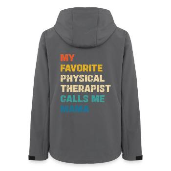 My Favorite Physical Therapist Calls Me Mama - Frauen Recycelte Softshelljacke von Stanley/Stella - Anthrazit - Hinten - AI Model Female 172 light (172cm)