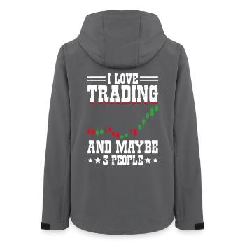 Stock Exchange Crypto Stock Market Trader Investor - Women’s Recycled Softshell Jacket by Stanley/Stella - anthracite - Back - AI Model Female 172 light (172cm)
