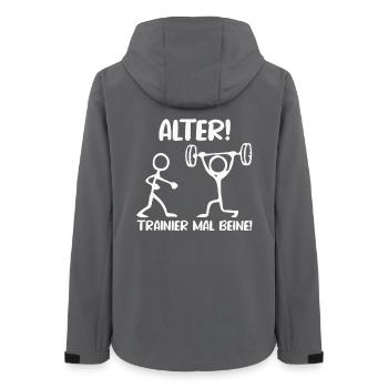 Strichmännchen TRAINIER MAL BEINE Lustiges - Frauen Recycelte Softshelljacke von Stanley/Stella - Anthrazit - Hinten - AI Model Female 172 light (172cm)