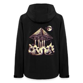 Antikes Pyramiden-UFO-Mystery-Design-Hemd - Frauen Recycelte Softshelljacke von Stanley/Stella - Schwarz - Hinten - AI Model Female 172 light (172cm)