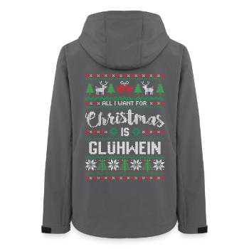 Glühwein Weihnachten Ugly christmas Sweater Party - Frauen Recycelte Softshelljacke von Stanley/Stella - Anthrazit - Hinten - AI Model Female 172 light (172cm)