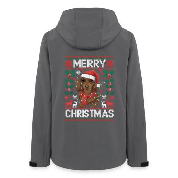 Lustiger Dackel Weihnachten Teckel Geschenk - Frauen Recycelte Softshelljacke von Stanley/Stella - Anthrazit - Hinten - AI Model Female 172 light (172cm)