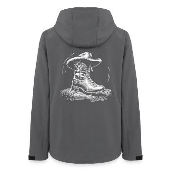 Cowboy Boot - Frauen Recycelte Softshelljacke von Stanley/Stella - Anthrazit - Hinten - AI Model Female 172 light (172cm)