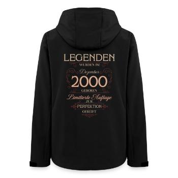 25th Birthday Legend December Year 2000 - Women’s Recycled Softshell Jacket by Stanley/Stella - black - Back - AI Model Female 172 light (172cm)