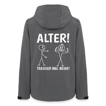 Strichmännchen TRAINIER MAL BEINE Lustiges - Frauen Recycelte Softshelljacke von Stanley/Stella - Anthrazit - Hinten - AI Model Female 172 light (172cm)