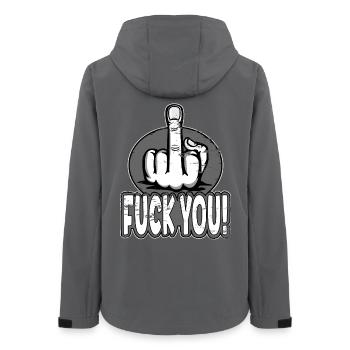 Mittelfinger Stinkefinger Fuck You Design - Frauen Recycelte Softshelljacke von Stanley/Stella - Anthrazit - Hinten - AI Model Female 172 light (172cm)
