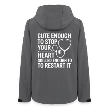 Süßer Herz Spruch Stethoskop - Frauen Recycelte Softshelljacke von Stanley/Stella - Anthrazit - Hinten - AI Model Female 172 light (172cm)