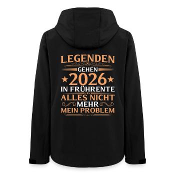 Frührente 2026 Arbeitskollege in Altersteilzeit - Frauen Recycelte Softshelljacke von Stanley/Stella - Schwarz - Hinten - AI Model Female 172 light (172cm)