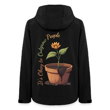 Reine des tournesols en pot - Veste softshell femme recyclée Stanley/Stella - noir - Dos - AI Model Female 172 light (172cm)