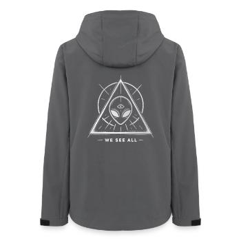 OVNI Alien Oeil Sigil Triangulaire - Veste softshell femme recyclée Stanley/Stella - charbon - Dos - AI Model Female 172 light (172cm)