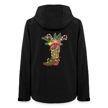 Christmas cowboy boot - Women’s Recycled Softshell Jacket by Stanley/Stella - black - Back - AI Model Female 172 light (172cm)