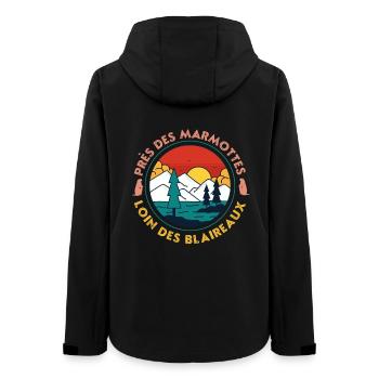 Sunset Mountain Pine Lake - Women’s Recycled Softshell Jacket by Stanley/Stella - black - Back - AI Model Female 172 light (172cm)