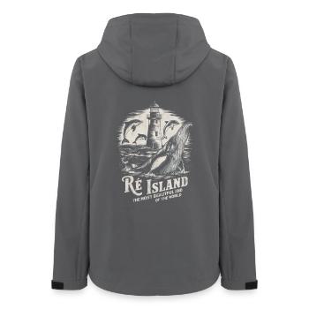 Ile de Ré Whale Lighthouse Cycling Salt Charente - Frauen Recycelte Softshelljacke von Stanley/Stella - Anthrazit - Hinten - AI Model Female 172 light (172cm)